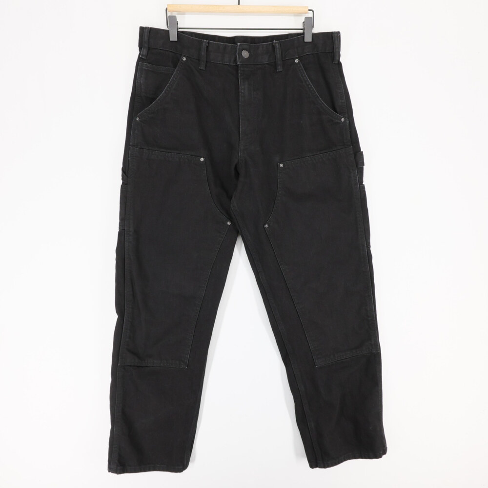 Zara Pants Mens 34 Black Double Knee Carpenter Utility Workwear Straight Leg